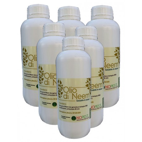 Olio di Neem SOLUBILE 5 Lt. - Pacchetto di 5 flaconi da 1 Lt.